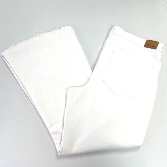 American Eagle Womens Jeans Super High Rise Flare Sz 18 Short Button Fly Stretch - Picture 10 of 13